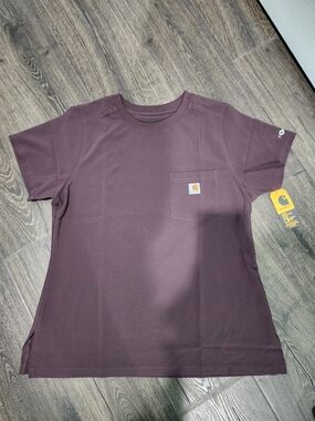 Carhartt Short Sleeve Womens Scrub Top, Brown